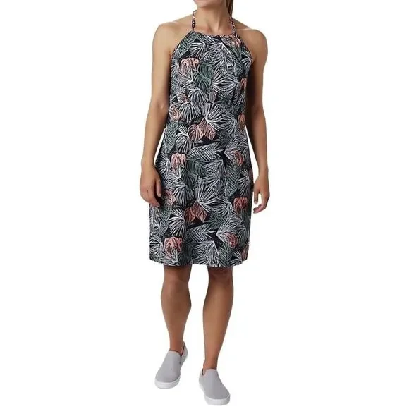 Columbia Women's ArmadaleII Halter Top Dress black leaf size small Petite Columbia Women's ArmadaleII Halter Top Dress black leaf size small Petite